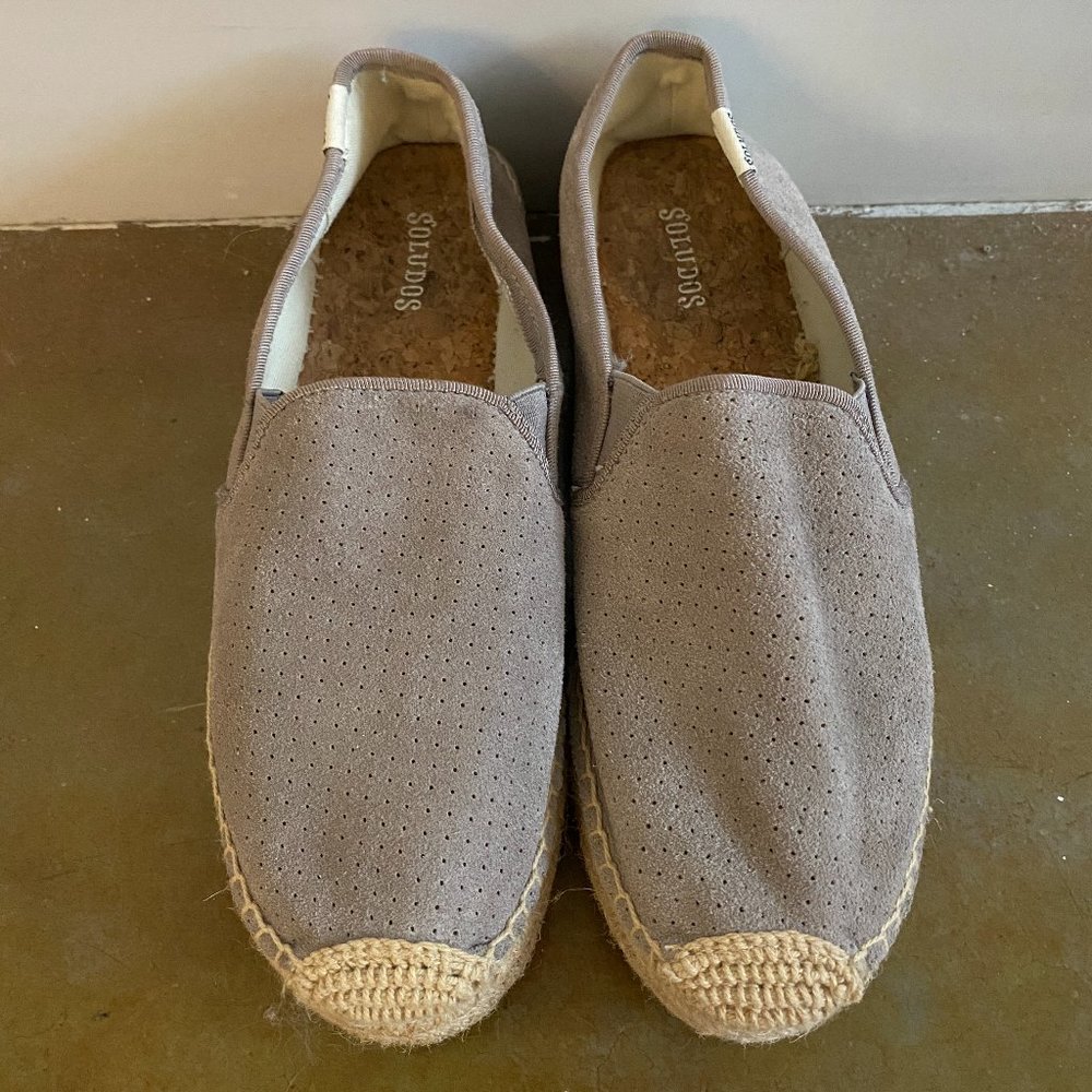 Soludos Gray Platform Espadrille Flat